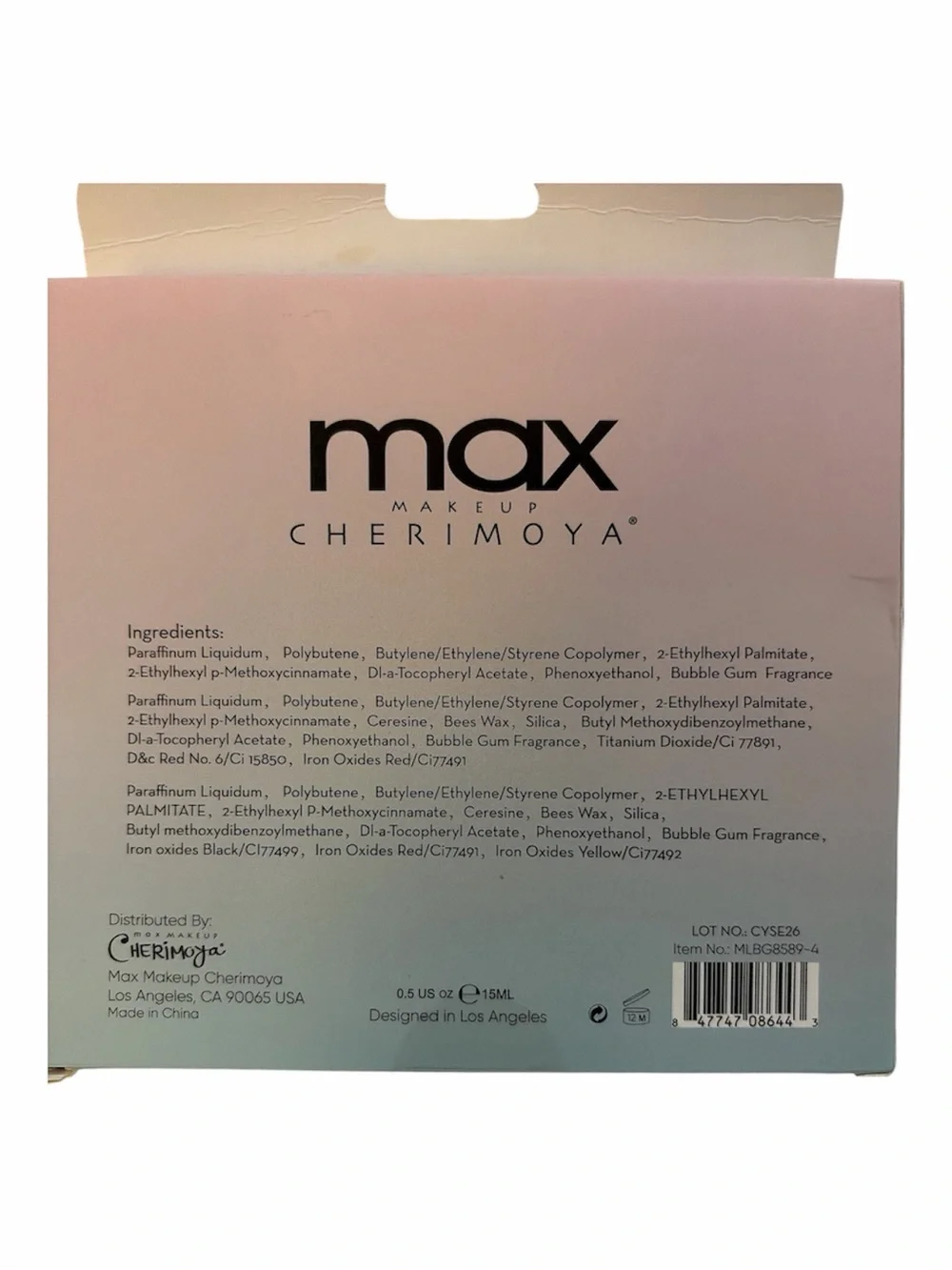 Max Cherimoya Kids Bubble Gum High Shine Jelly Lip Gloss - Clear & Pink Set